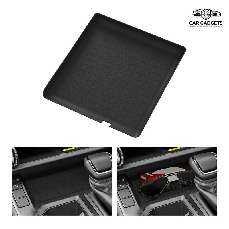 Right-hand-drive 2026 Toyota RAV4 console storage mat installed