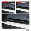 Before and after passenger dashboard organizer installation in a 2026 RAV4