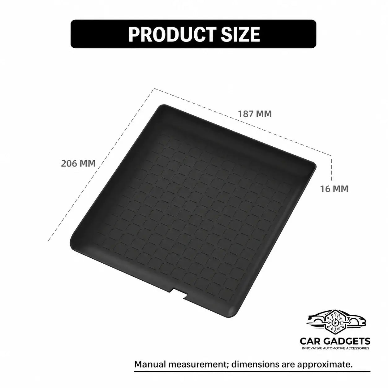 RAV4 console storage mat dimensions 206 by 187 by 16 millimeters