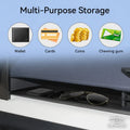 Dashboard tray storage for wallet cards coins and chewing gum
