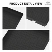 Close-up texture edge and notch details of the silicone console mat