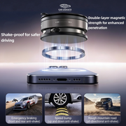 Magnetic car phone holder adjusted to portrait view