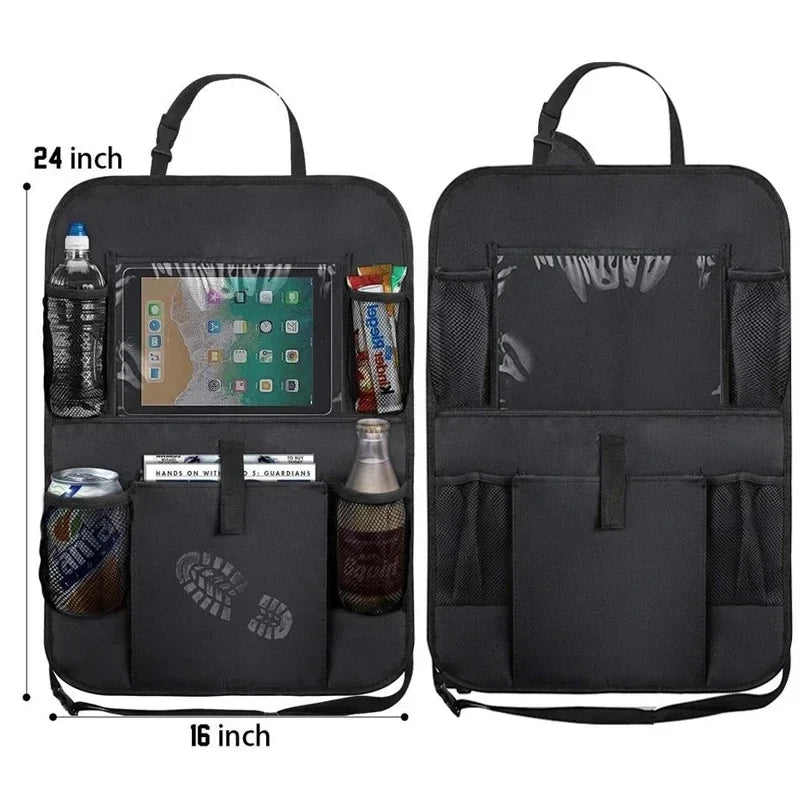 24 by 16 inch seat organizer with multiple storage pockets