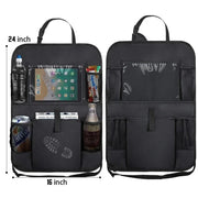 24 by 16 inch seat organizer with multiple storage pockets