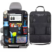 Adjustable upper strap on the car seat organizer