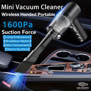 Black cordless car vacuum and air blower