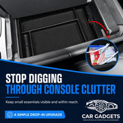 Organizer tray keeps small items visible in Lexus RX center console