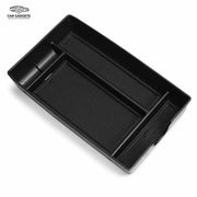 Black ABS center console organizer tray with non-slip liners