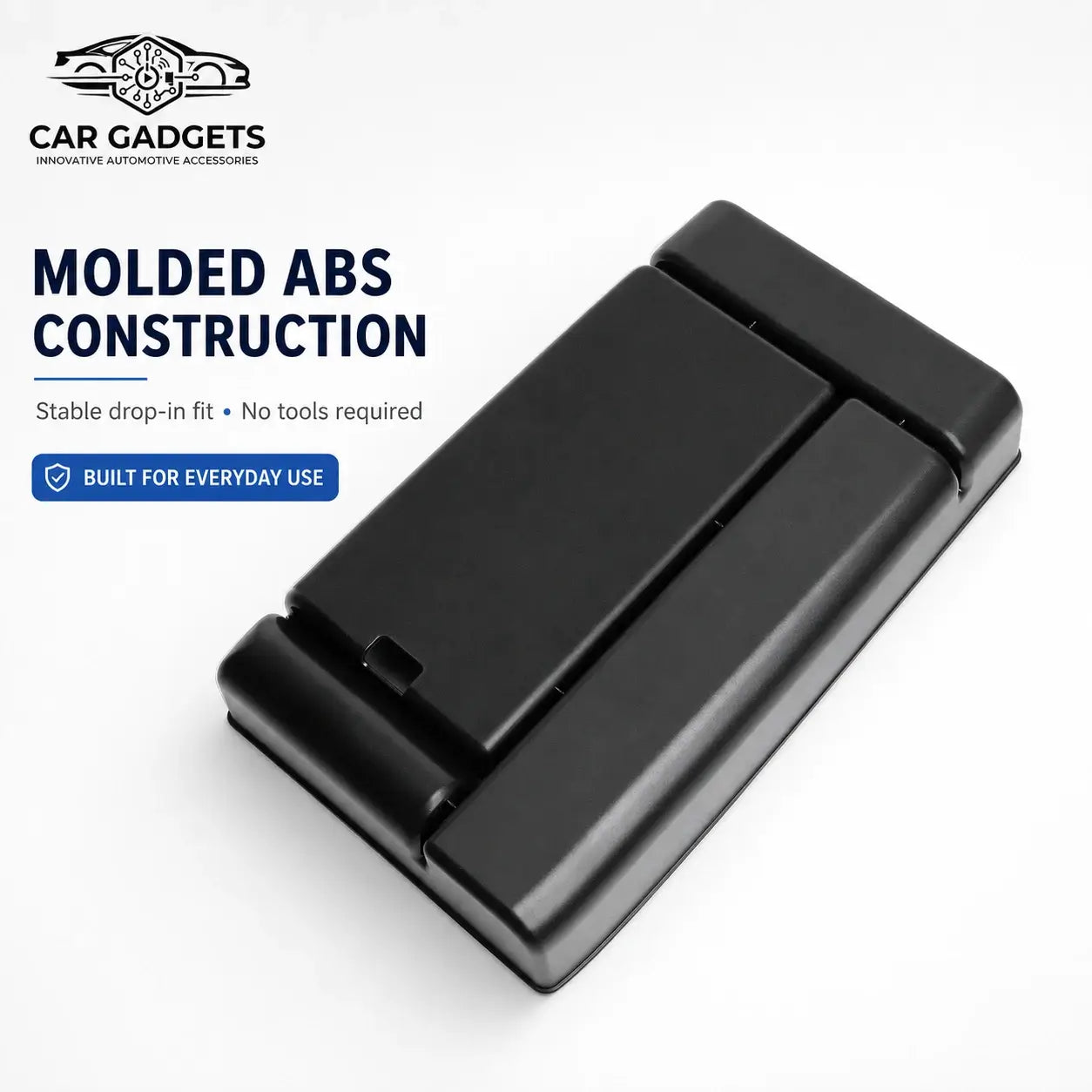 Underside of black molded ABS center console organizer tray for 2023–2024 Lexus RX