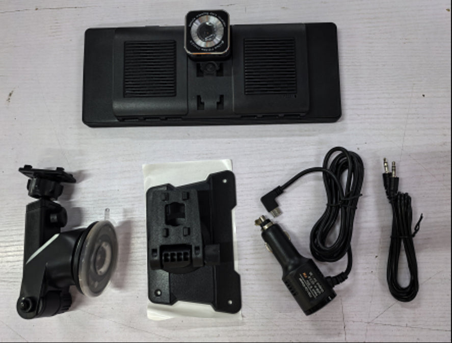 Camera-equipped display package photographed from the rear