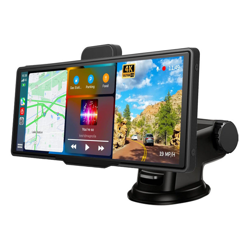 10.26-inch portable display mounted on a dashboard suction base
