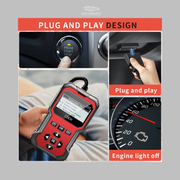 OBD2 scanner connected to a vehicle diagnostic port