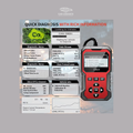 Red OBD2 scanner with control buttons and display