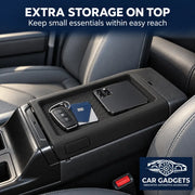 2026 Toyota RAV4 silicone armrest cover holding a phone, keys and cards in the raised top tray
