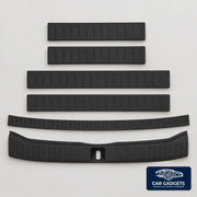 Six-piece black door sill and rear bumper protector set for 2026 Toyota RAV4, including inner trunk sill guard