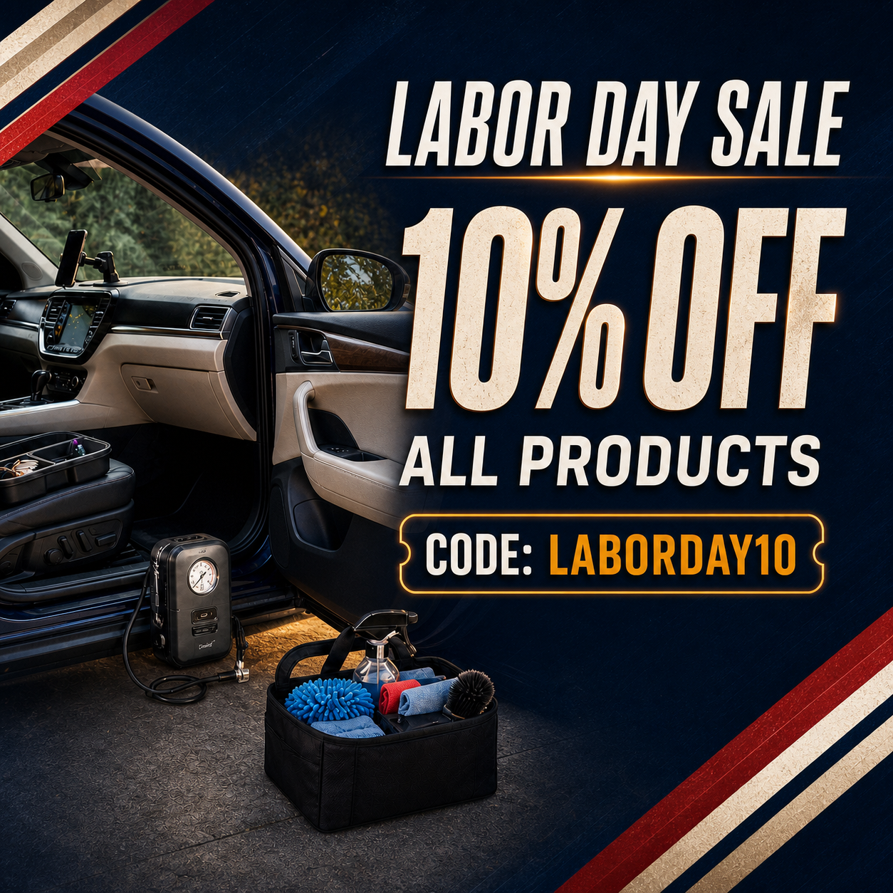 Labor Day Sale offering 10% off all products with code LABORDAY10